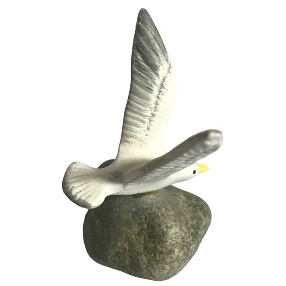 Handcrafted Seagull On Rock Sculpture By Joni B.C. Canada Nautical Beach House - Picture 5 of 10